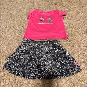 Under Armour Girls 4T Pink and Black Speckled Squort set